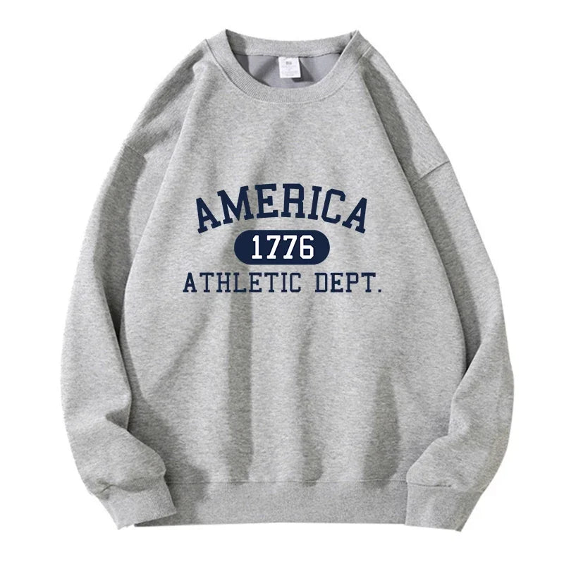 America 1776 Athletic Dept Unisex Pullover Men Women Hip Hop Long Sleeves Hoodies Men's Clothes Autumn Loose Casual Hoody America 1776 Athletic Dept Unisex Pullover Men Women Hip Hop Long Sleeves Hoodies Men's Clothes Autumn Loose Casual Hoody